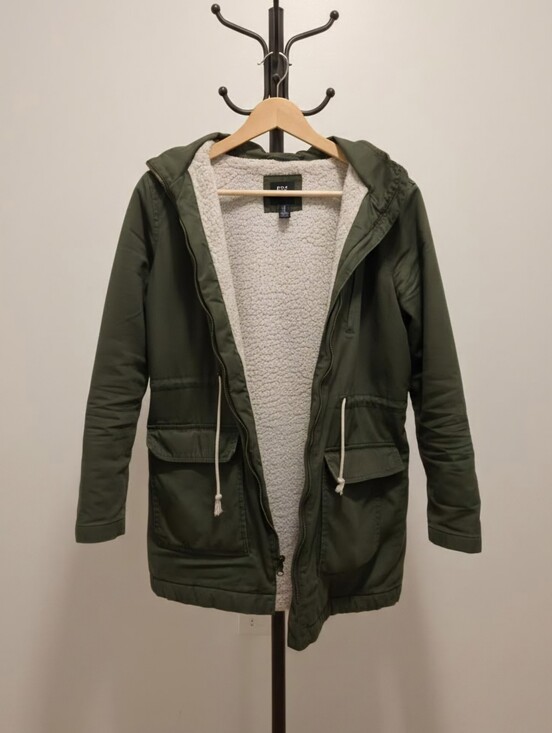 GAP Jackets & Blazers - 🟡GAP Olive Sherpa-Lined Hooded Utility Jacket